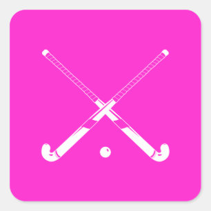 Feldhockey-Silhouette Sticker Pink