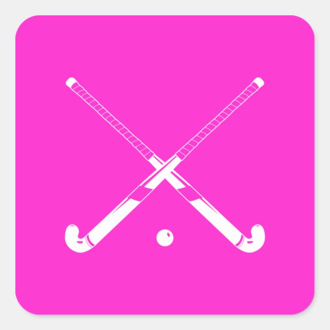 Feldhockey-Silhouette Sticker Pink (Vorderseite)