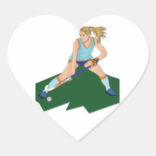 Feldhockey-Spieler Herz-Aufkleber