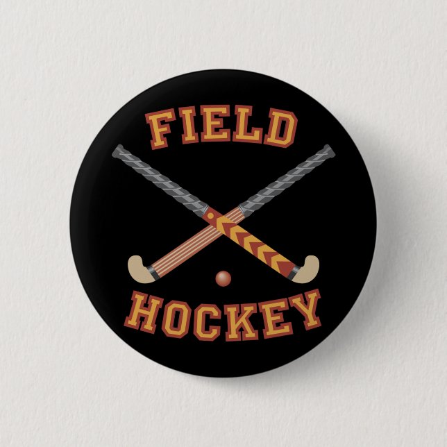 Feldhockey-Sticks Button (Vorderseite)