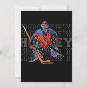 Feldhockey-Torwart mit Slogan - Eishockey Feiertagskarte
