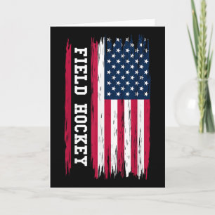 Feldhockey USA Amerikanische Flagge Hockeyspieler  Karte