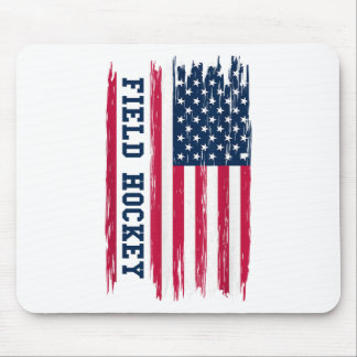 Feldhockey USA Amerikanische Flagge Hockeyspieler  Mousepad