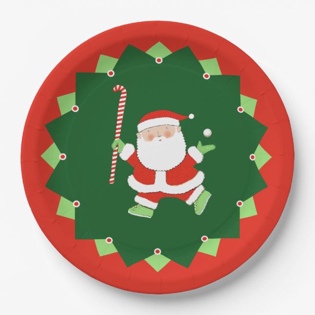 Feldhockey-Weihnachtsfeier Pappteller (Vorderseite)