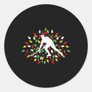 Feldhockey-Weihnachtsmannmütze Weihnachten Sportli Runder Aufkleber