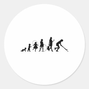 Feldhockeyspieler Hallenhockey Evolution Feld Runder Aufkleber