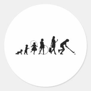 Feldhockeyspieler Hallenhockey Evolution Feld Runder Aufkleber