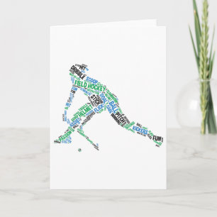 Feldhockeyspieler Wort Silhouette Hockey-Mannschaf Karte