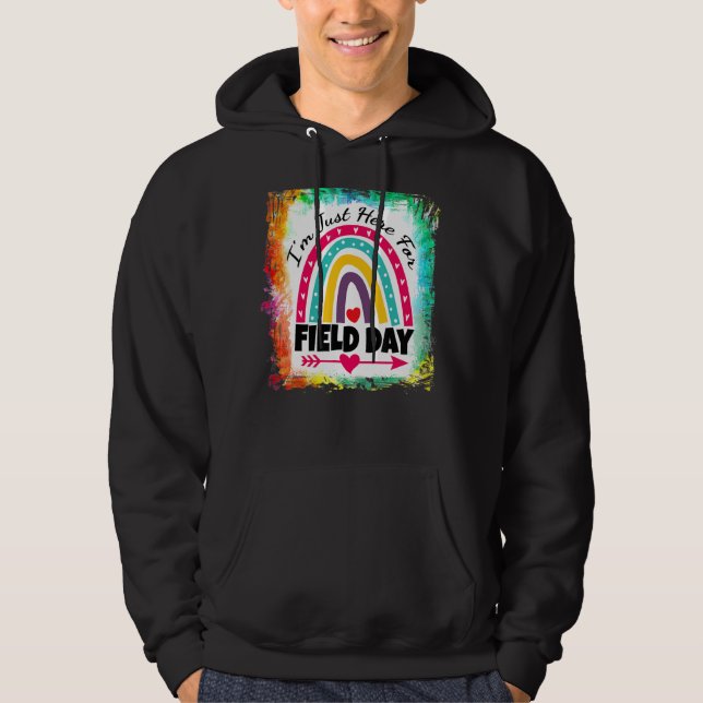Feldlehrer Regenbogen Ich bin nur hier für Field D Hoodie (Vorderseite)
