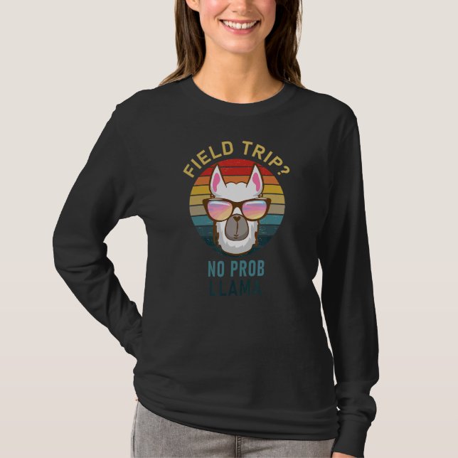 Feldlehrer und Student im Prob Llama-Feld T-Shirt (Vorderseite)