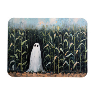 Feldmalerei mit Whimsical Ghost-Mais Magnet