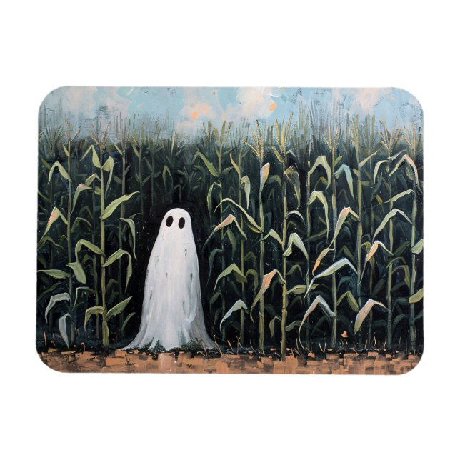 Feldmalerei mit Whimsical Ghost-Mais Magnet (Horizontal)
