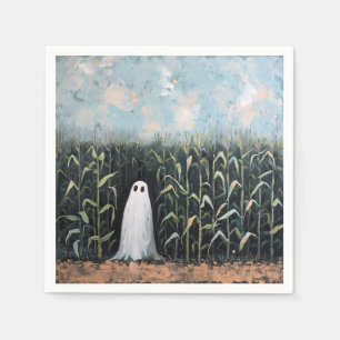 Feldmalerei mit Whimsical Ghost-Mais Serviette