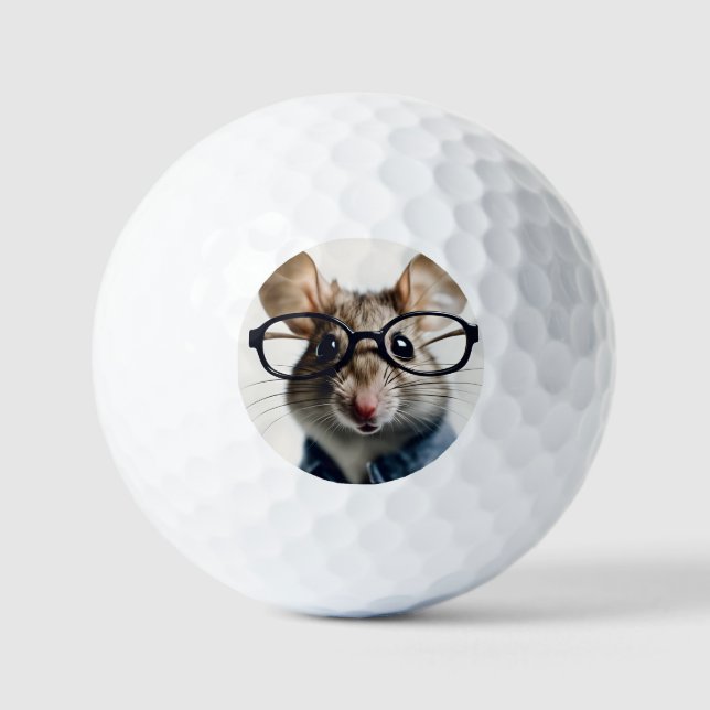 Feldmaus mit Brillen Golfball (Vorderseite)