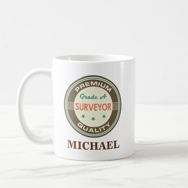 Feldmesser personalisiertes Büro-Tassen-Geschenk Tasse (Links)