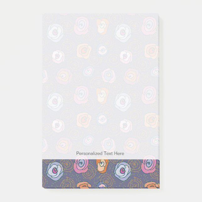 Feldmuster der Abstrakten Rose Post-it Klebezettel (Vorderseite)