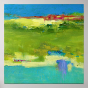 Feldnoten - Abstrakte Grüne Kunst Poster