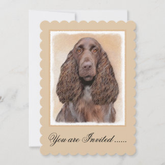 Feldspanelmalerei - Niedliche Original-Hundekunst Einladung