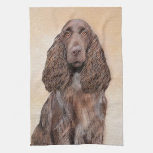 Feldspanelmalerei - Niedliche Original-Hundekunst Geschirrtuch