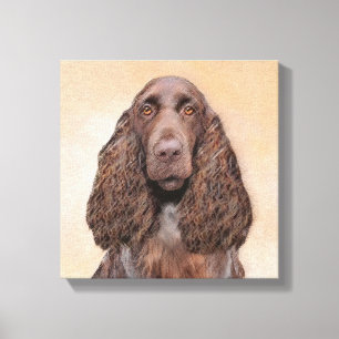 Feldspanelmalerei - Niedliche Original-Hundekunst Leinwanddruck