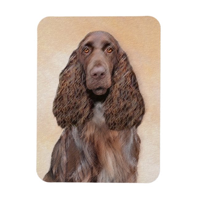 Feldspanelmalerei - Niedliche Original-Hundekunst Magnet (Vertikal)