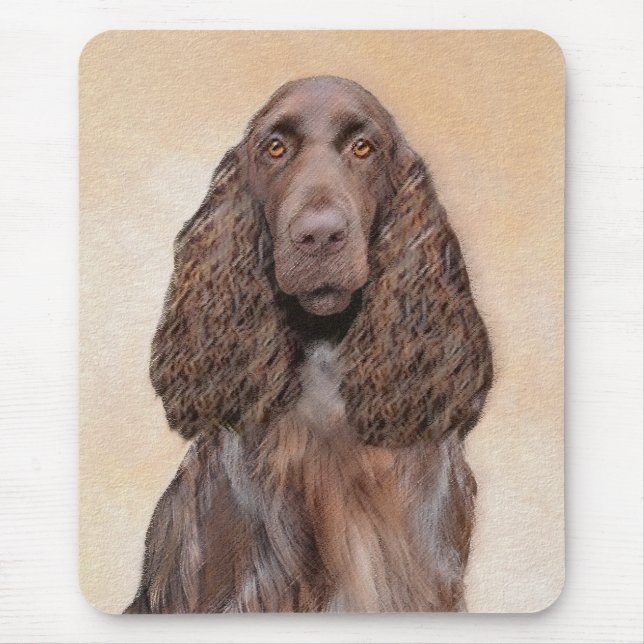 Feldspanelmalerei - Niedliche Original-Hundekunst Mousepad (Vorne)