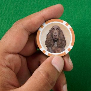 Feldspanelmalerei - Niedliche Original-Hundekunst Pokerchips