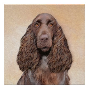 Feldspanelmalerei - Niedliche Original-Hundekunst Poster