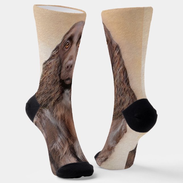 Feldspanelmalerei - Niedliche Original-Hundekunst Socken (Gewinkelt)