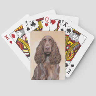 Feldspanelmalerei - Niedliche Original-Hundekunst Spielkarten