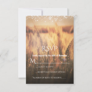 Feldweizen Rustikale Landhochzeit RSVP Karte