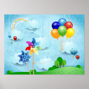 Felgen und Ballons Poster