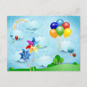 Felgen und Ballons Postkarte