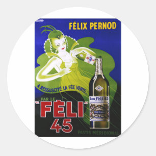FELI 45 ABSINTHE RUNDER AUFKLEBER