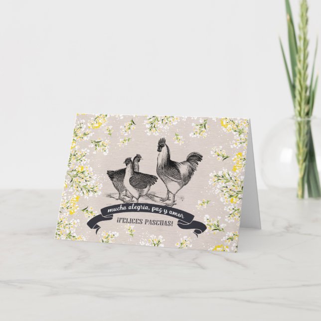 Felices Pascuas. Osterkarte auf Spanisch Feiertagskarte (Vorderseite)