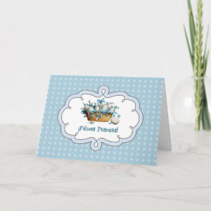 Felices Pascuas. Osterkarte auf Spanisch Feiertagskarte