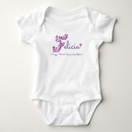 Felicia Girls Name & Bedeutung F monogram art Baby Strampler