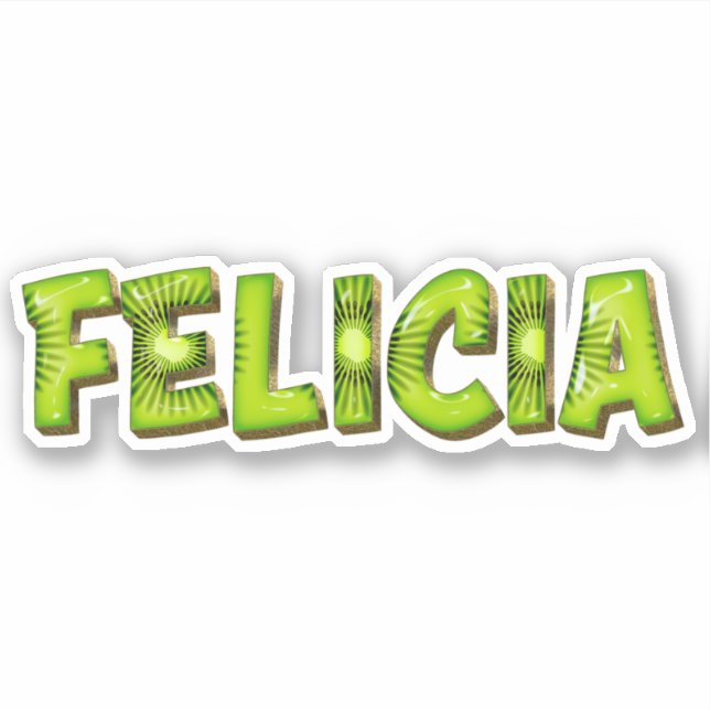 Felicia Name Kiwi Design Aufkleber Sticker (Vorderseite)