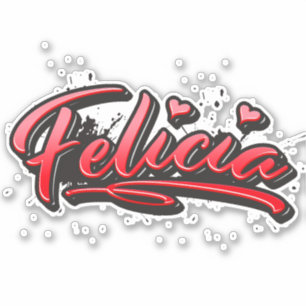 Felicia red Heart Graffiti Aufkleber Sticker
