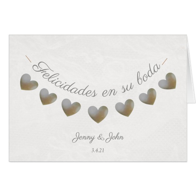 felicidades en SU Boda Tarjeta de Matrimonio (Vorderseite (Horizontal))