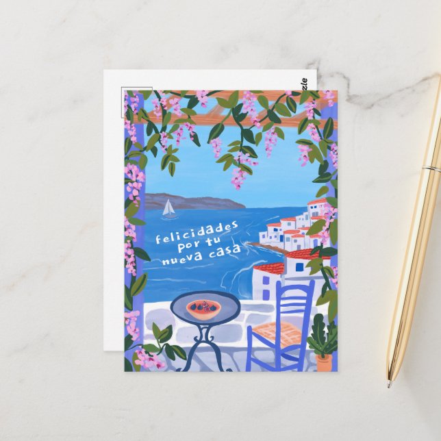 Felicidades Por Nueva Casa Serodine Postkarte (Vorderseite/Rückseite Beispiel)