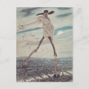 Felicien Rops: Der Satanic. Satan Sowing Tares Postkarte