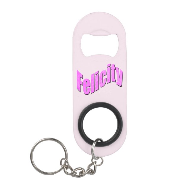 Felicity Name In Rosa, Mini Flaschenöffner (Vorderseite)