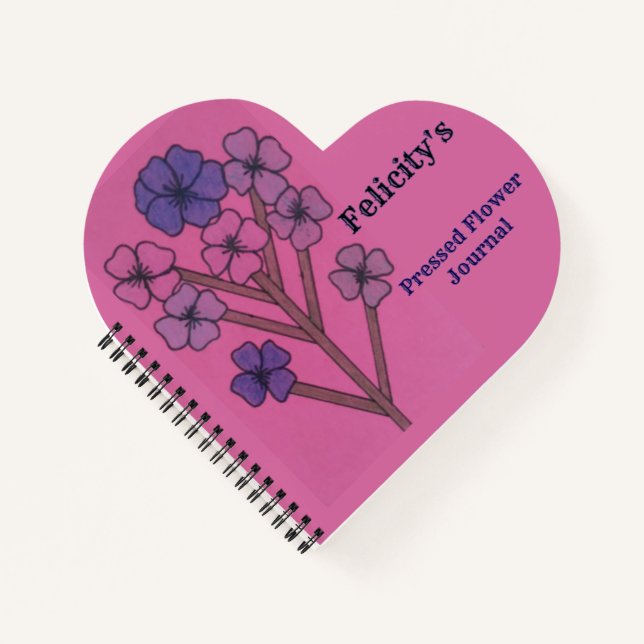 Felicitys gepresstes Blumenjournal Notizbuch (Vorderseite)