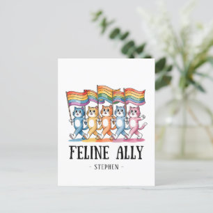 Feline Ally - Rainbow Cat LGBTQ Pride Postkarte