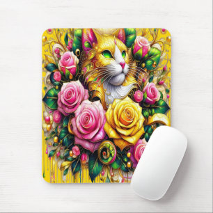 Feline Amidt ein lebendiges Blütenblut Mousepad