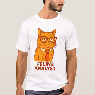 Feline Analyst – Funny Retro Cat Gift T-Shirt