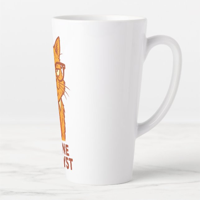 Feline Analyst Retro Cat Mug – Cat Lover Gift Milchtasse (Rechts)
