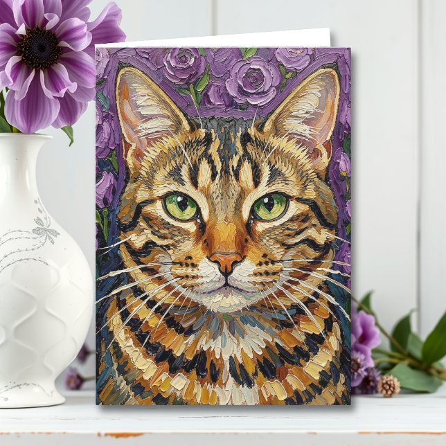 Feline and Floral | Happy Birthday Sister Karte (Von Creator hochgeladen)