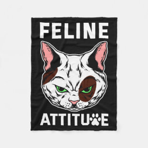 Feline Attitude Cat Mood Pet Character Fleecedecke
